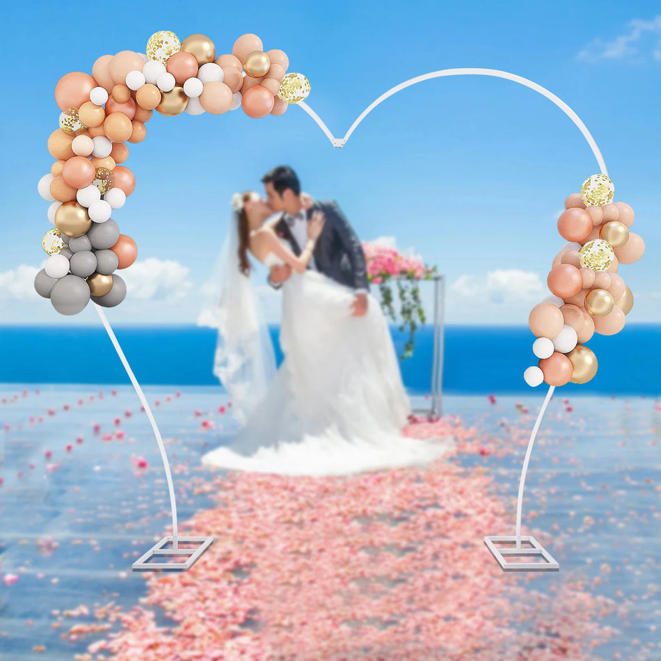 Metal Wedding Arch Heart-Shaped Stand &ndash; Sturdy Carbon Steel