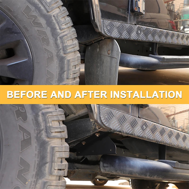 Due pezzi copertura parafango ruota nera in acciaio al carbonio per Defender