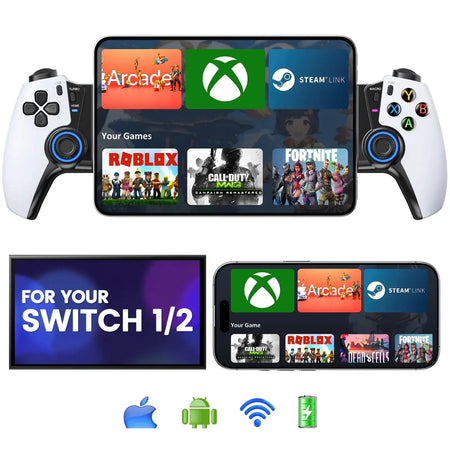 BEBONCOOL MC500/MC5000 Wireless Gamepad Hall Effect Gaming Controller for Switch/OLED/iOS/Android/iPad Mini Gamepad by InterCyprus Trading Ltd