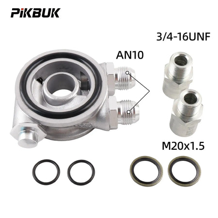 PIKBUK Aluminum AN8 AN10 Oil Cooler Sandwich Plate Filter Adapter Turbo Thermostat Oil Sender Adapter for Automotive by InterCyprus Trading Ltd