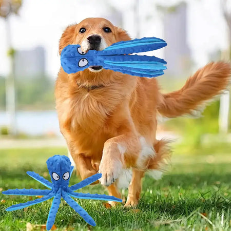2Pcs Octopus No Stuffing Squeaky Plush Puzzle Dog Toy