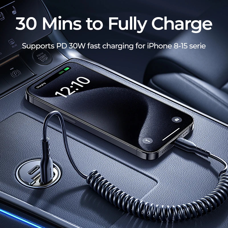 Joyroom 30W Pull Ring Car Charger - Dual Fast PD QC