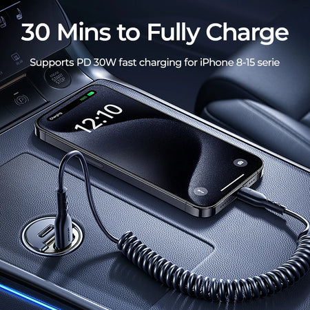 Joyroom 30W Pull Ring Car Charger - Dual Fast PD QC