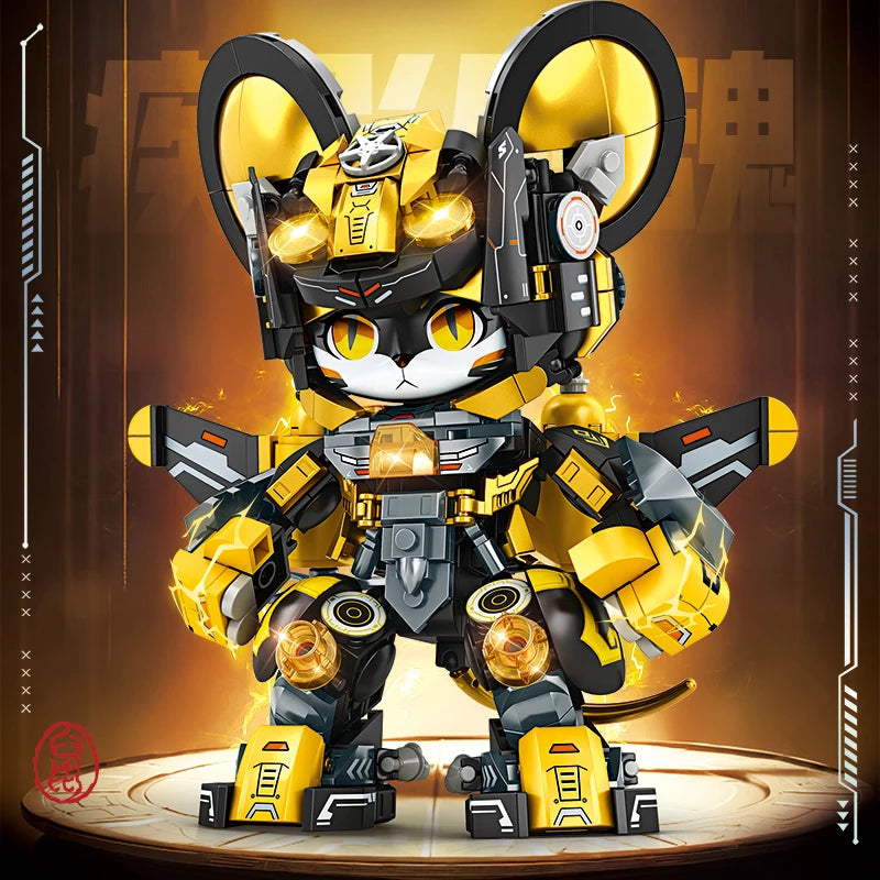 Panda Zodiac Building Blocks Gift Set &ndash; 12-in-1 Figures Mouse / with box / CHINA