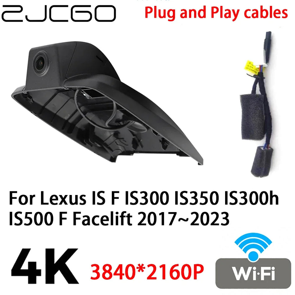 Dash Cam for Lexus IS F 4K 2160P Front and Rear Recording, Plug-and-Play Video Recorder