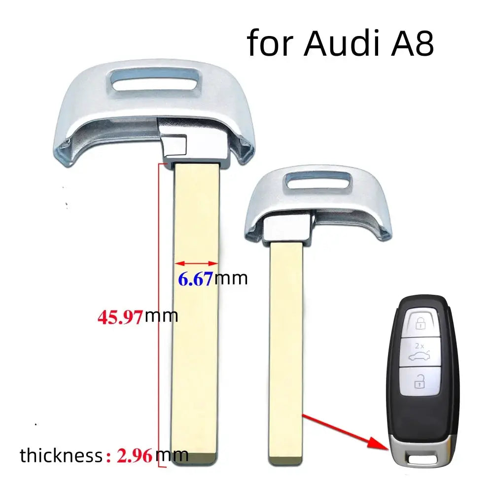 10pcs/lot Smart Insert Emergency Car Key Blade Remote Fob For Audi SQ7 Q7 TT A8L 2018 Key Blank Uncut HU66 Blade by InterCyprus Trading Ltd