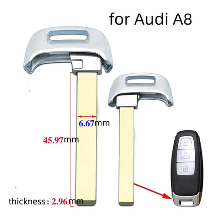 10pcs/lot Smart Insert Emergency Car Key Blade Remote Fob For Audi SQ7 Q7 TT A8L 2018 Key Blank Uncut HU66 Blade by InterCyprus Trading Ltd