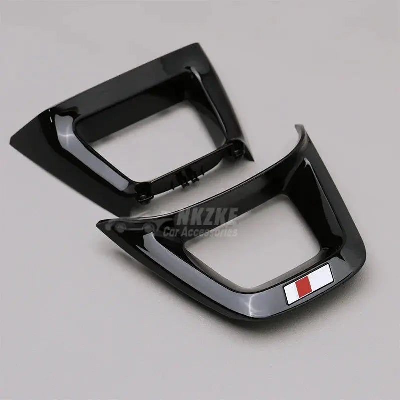 Steering Wheel Bottom Logo Frame Suitable For Audi Q5L, Q7, Q8, Original Silver, Modified Black, Car Accessories by InterCyprus Trading Ltd