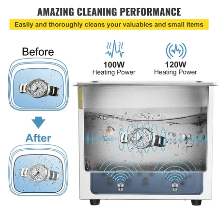 Ultrasonic Cleaner 3L-15L Portable 36K-40KHz