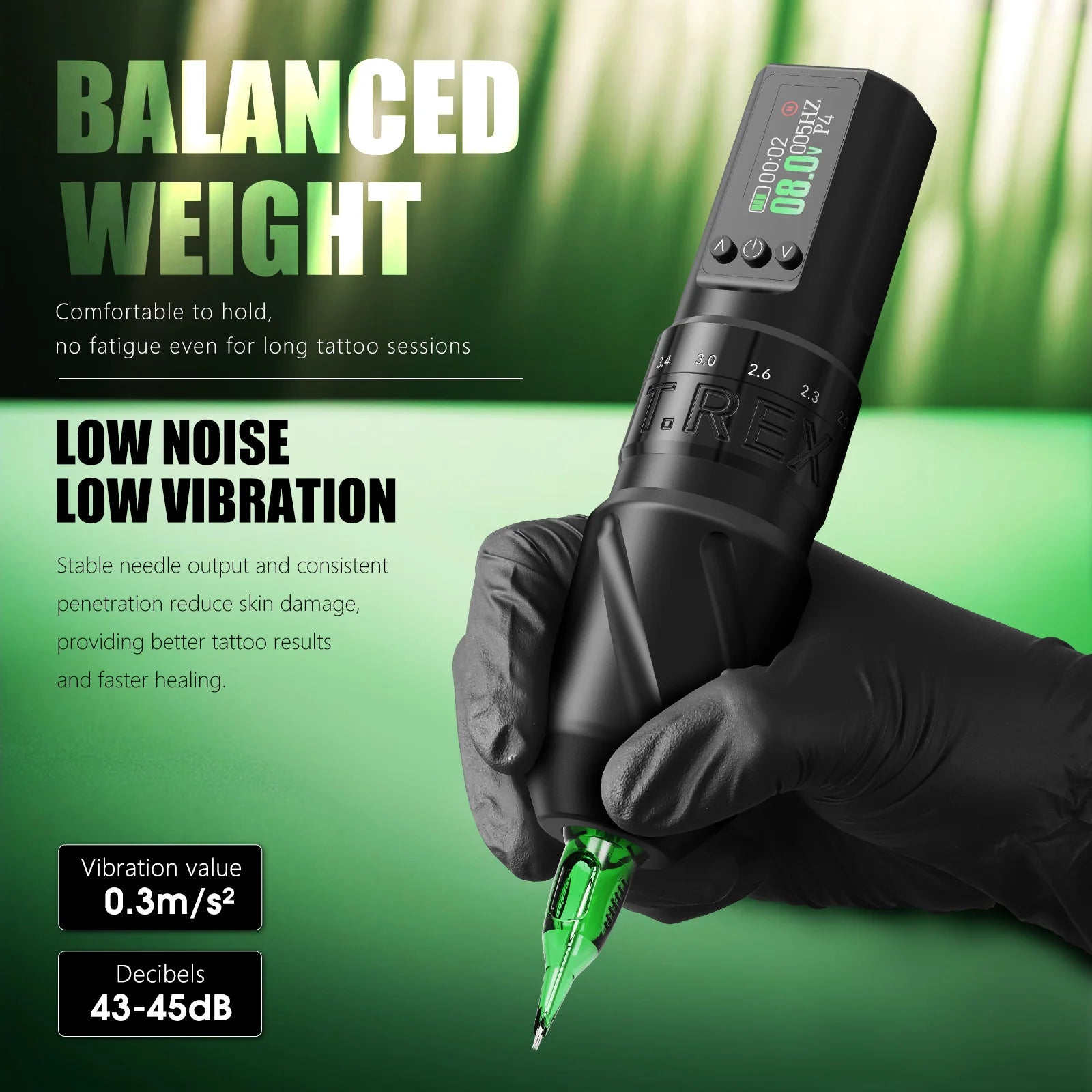 T-Rex Tattoo Pen Machine &ndash; Wireless Rotary 1600mAh Battery