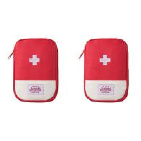 2PCS Mini Medicine Bag &ndash; Cute First Aid Kit Organizer Red / 18x13cm