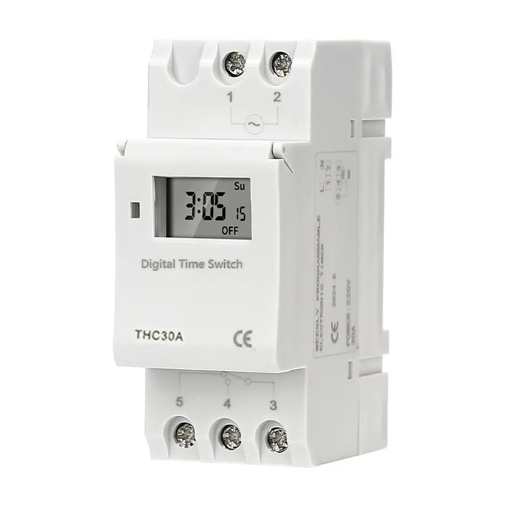 Din Rail Programmable Digital Timer Switch &ndash; Weekly Scheduling Control