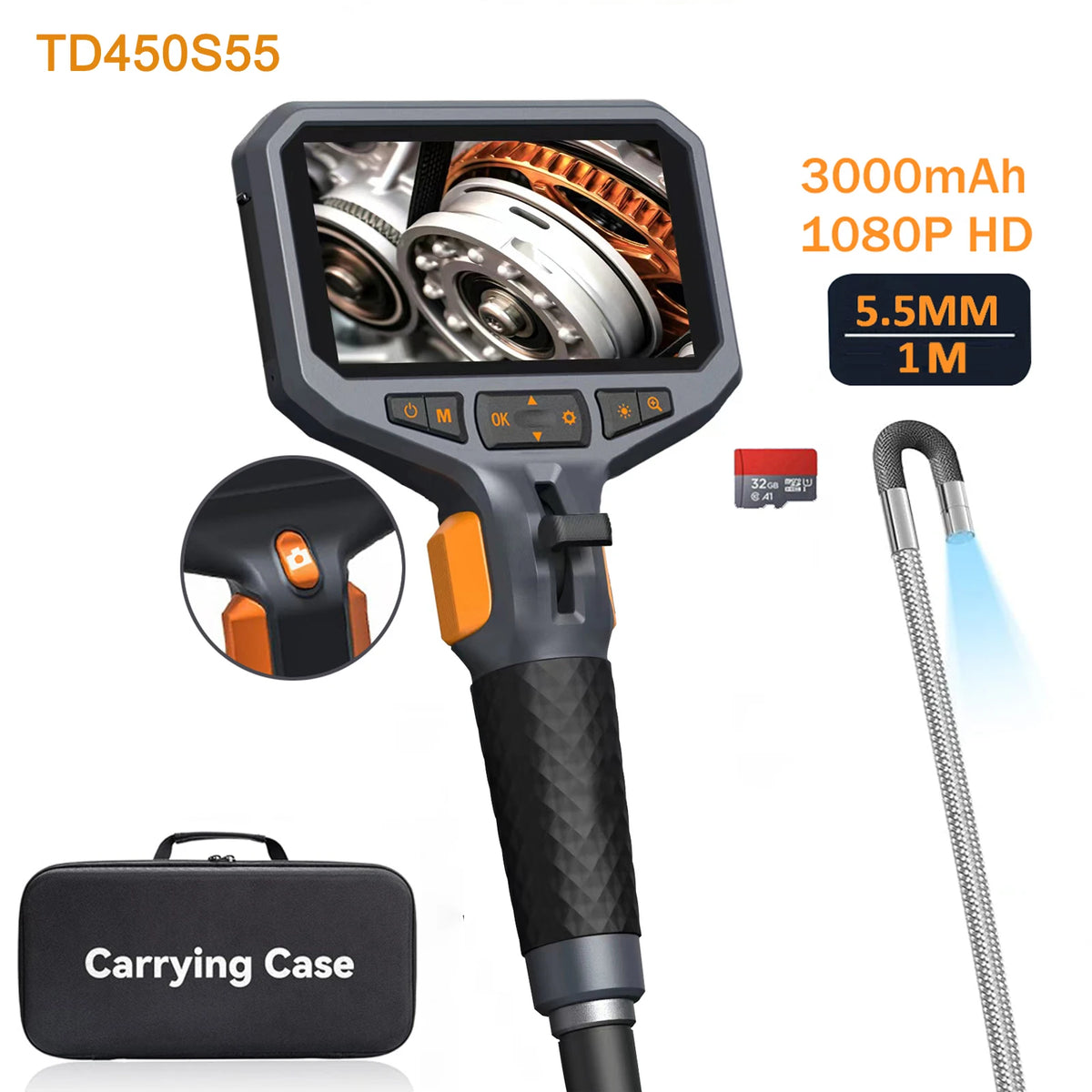 TESLONG TD450S &ndash; Two-Way Articulating Borescope 1080P