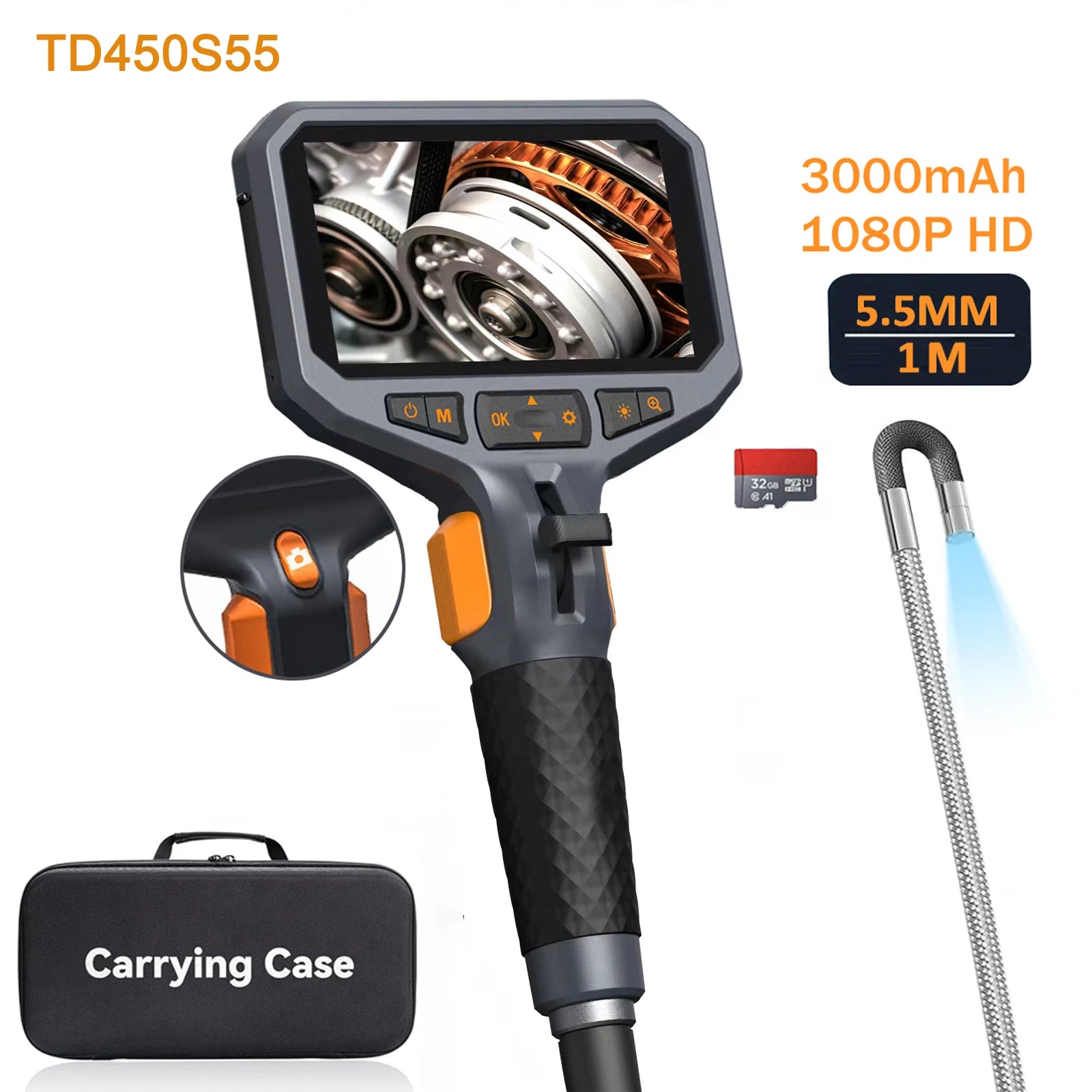 TESLONG TD450S &ndash; Two-Way Articulating Borescope 1080P