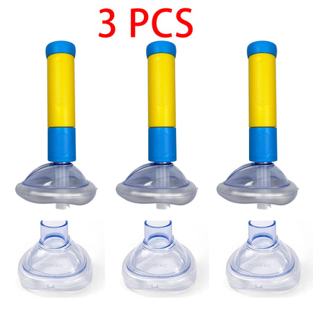 Portable Anti-Suffocation Rescue Mask - Dual Size Suction 3 PCS Yellow