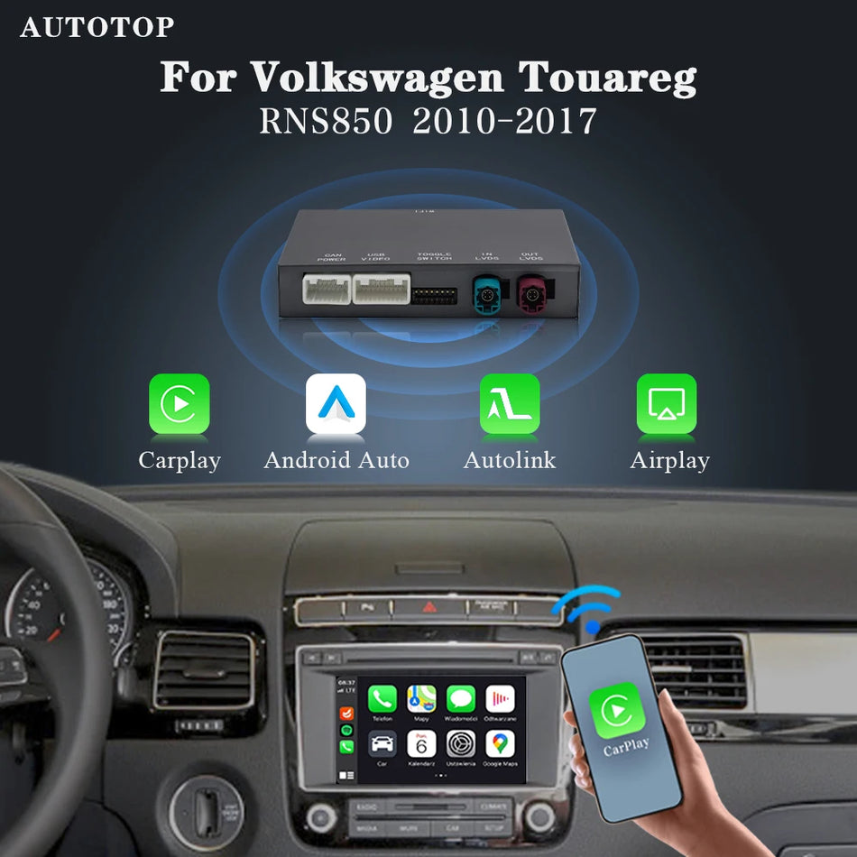Autotop Trådlös CarPlay Android Auto Konverterare För Touareg