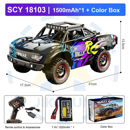 SCY 18103 4WD RC Car - High Speed Off Road Performance Blue-Purple ColorBox