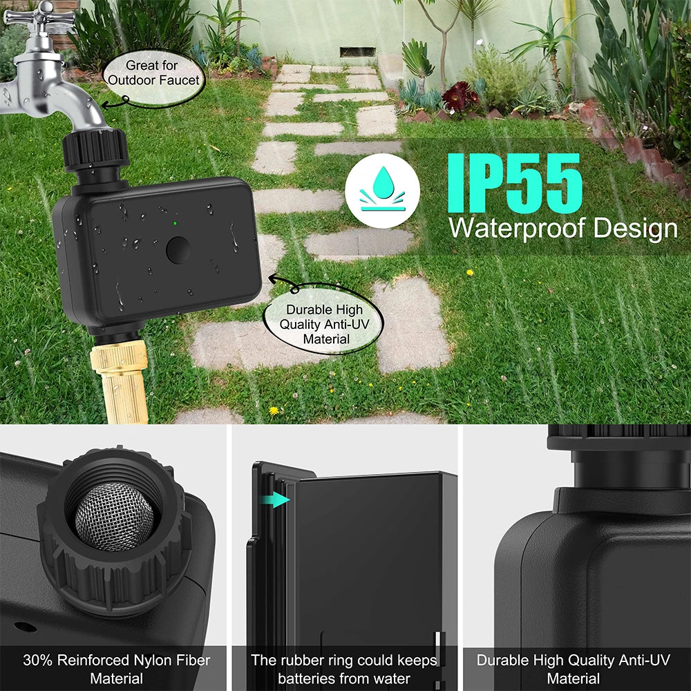 1/2-Way Water Timer &ndash; Smart Auto Irrigation System with Bluetooth and WiFi Compatibility