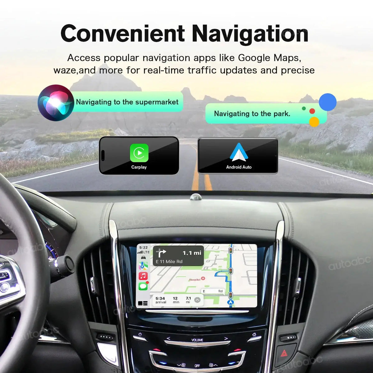 Wireless CarPlay Android Auto for Cadillac XTS ATS CTS SRX 8" HMI 2.0 2.5 2013-2019 With Bluetooth AirPlay Multimedia Navigation by InterCyprus Trading Ltd