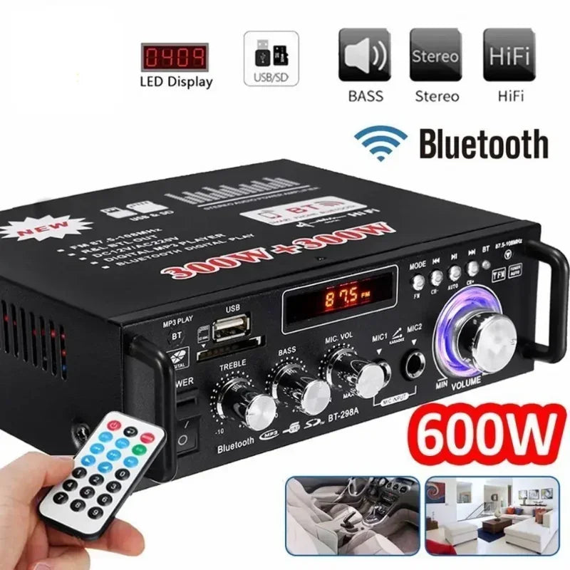 LEEDOAR 300W Digital HIFI Stereo Power Amplifier - Dual Channel Audio Experience