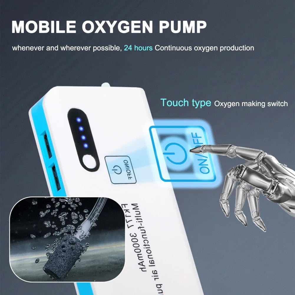 3000mAh USB Oxygen Air Pump &ndash; Portable Aquarium Aerator