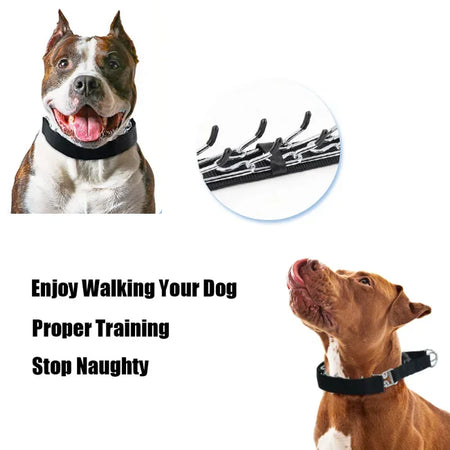 NoEnName_Null Adjustable Prong Dog Training Collar with Quick Release Buckle &amp; Nylon Cover