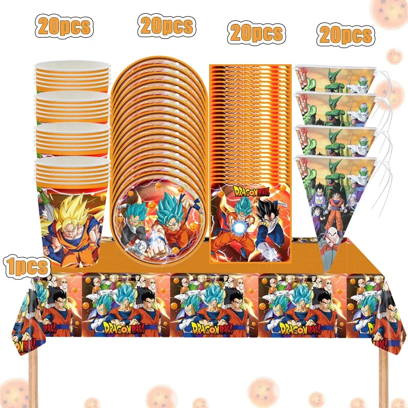 Party Supplies - Goku Theme Birthday Decorations &amp; Gifts Tableware-81pcs 1 / CHINA