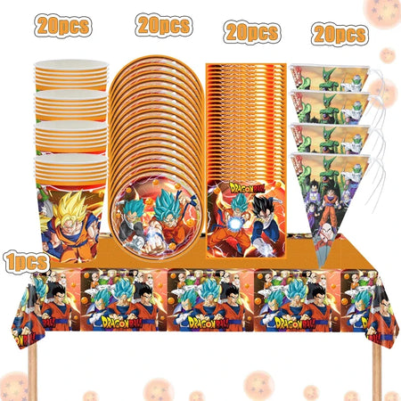 Party Supplies - Goku Theme Birthday Decorations &amp; Gifts Tableware-81pcs 1 / CHINA