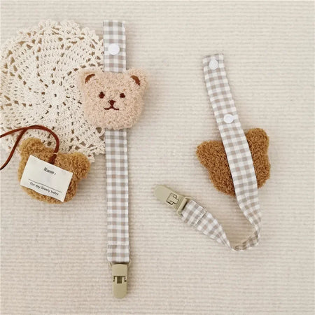 Cute Bear Pacifier Clip Chain for Infants