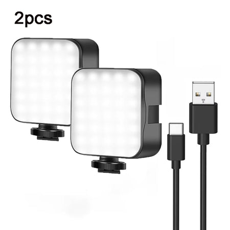 6500K LED Video Light Rechargeable Fill Lamp Rechaegeable 2pcs