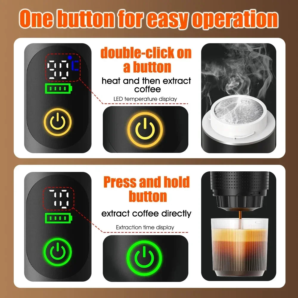 Foombthe Portable Espresso &ndash; Digital Display 3 In 1 Capsule