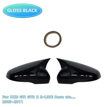 2pcs Gloss Mirror Covers Caps RearView Mirror Case Cover for VW Golf MK6 MK7 7.5 GTI R GTD Base 2009-2020 Cover Accessories MK6 Gloss