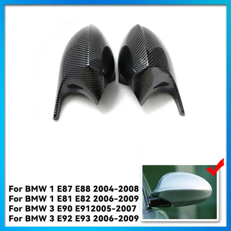 BMW Side Mirror Cap Wing Cover For E90 E91 E92 E93 E81 Carbon Fiber