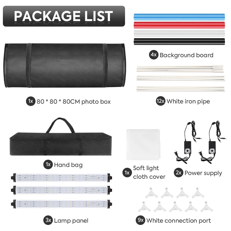 Light Box Photo Tent &ndash; Three Dimming Lights Included 80cm light tent 1 / United States