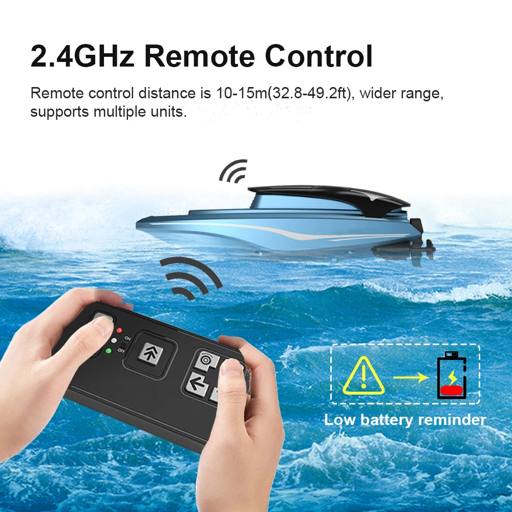 High-Speed Mini RC Racing Boat for Kids - 2.4GHz Remote Control