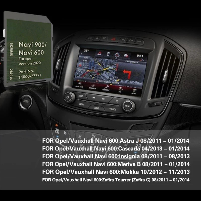Astra J 2011 2014 SD Map For Opel Navi 600 900 - Europe