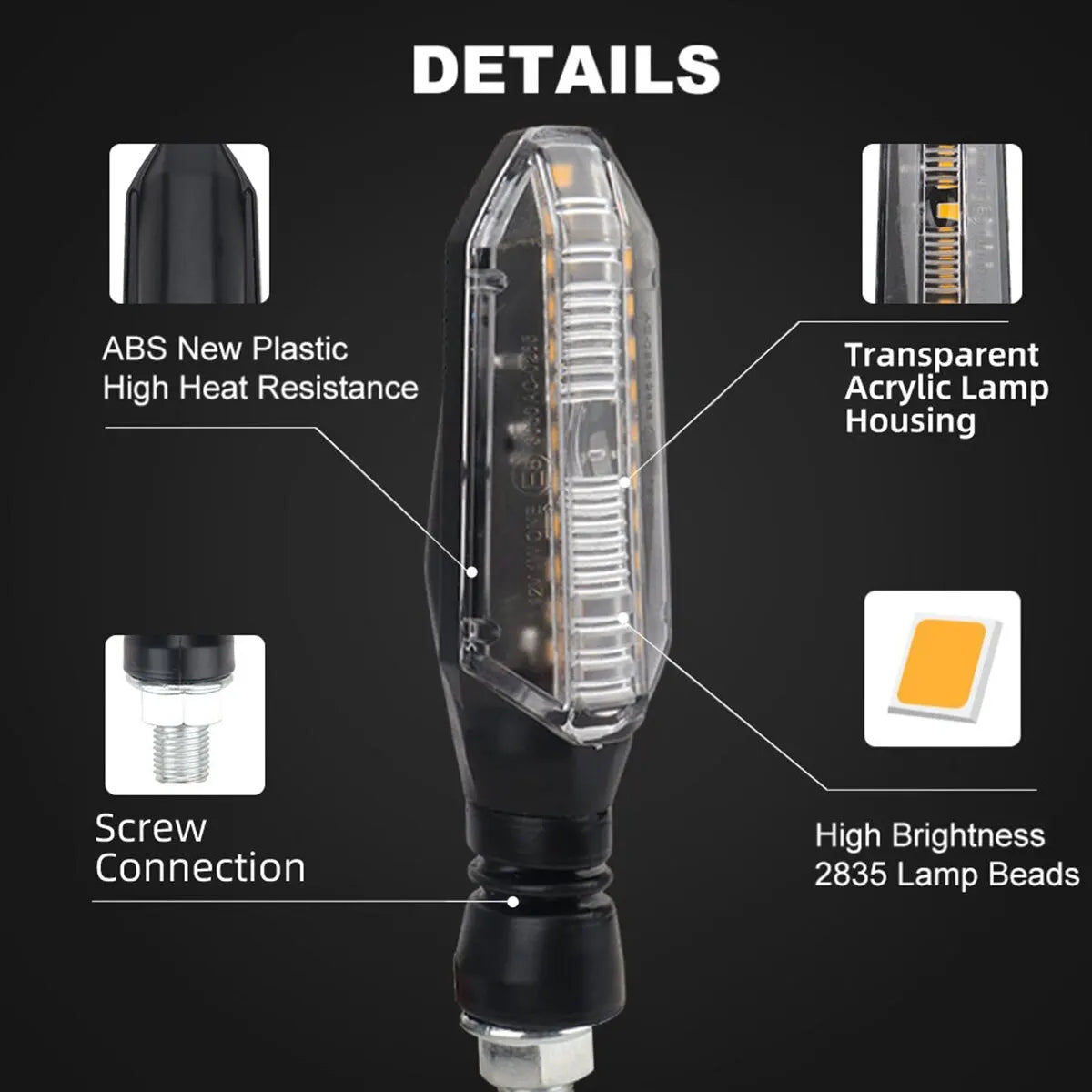 KEVANLY Motorcycle LED Turn Signals &ndash; Bright and Clear Illumination