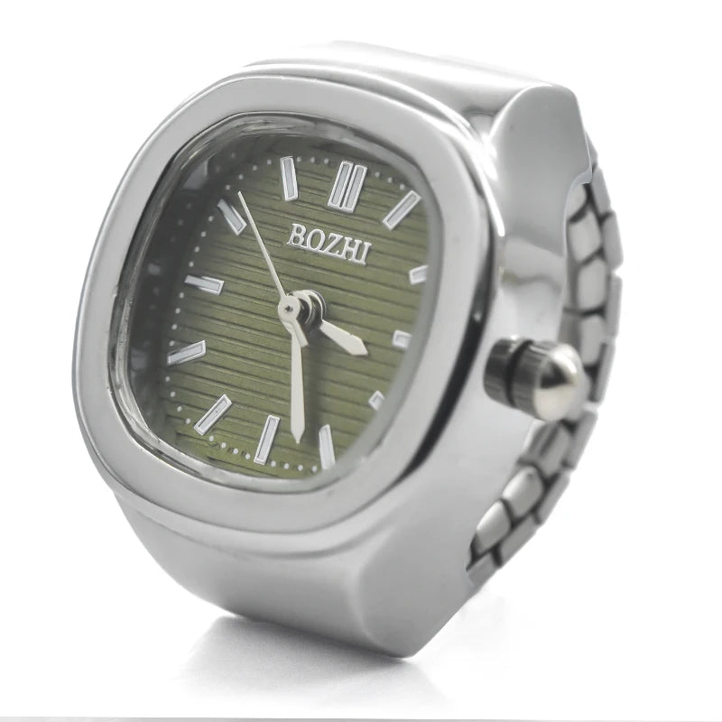 Ring Quartz Watch &ndash; Elegant Design for Couples silvery-green