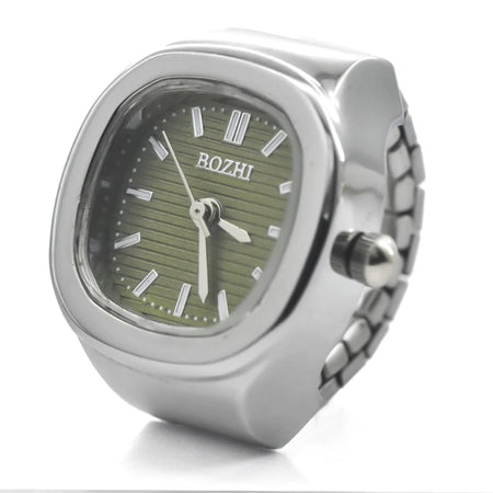 Ring Quartz Watch &ndash; Elegant Design for Couples silvery-green