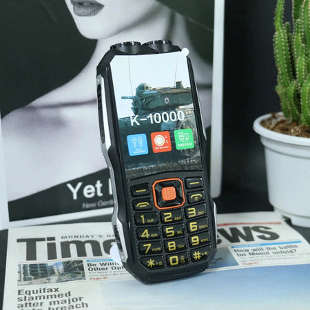 MAFAM Unlocked Outdoor Elderly Phone &ndash; Rugged Dual Torch Black / Full set