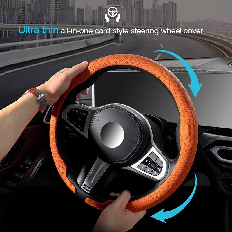 Honda Civic, CR-V, Accord, Pilot için Kürk Direksiyon Simidi Kapağı - 38cm, Karbon Fiber Doku, Kaymaz Tutuş