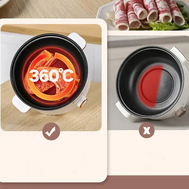 Electric Multi Cooker For Hot Pot Frying Double Layer Soup