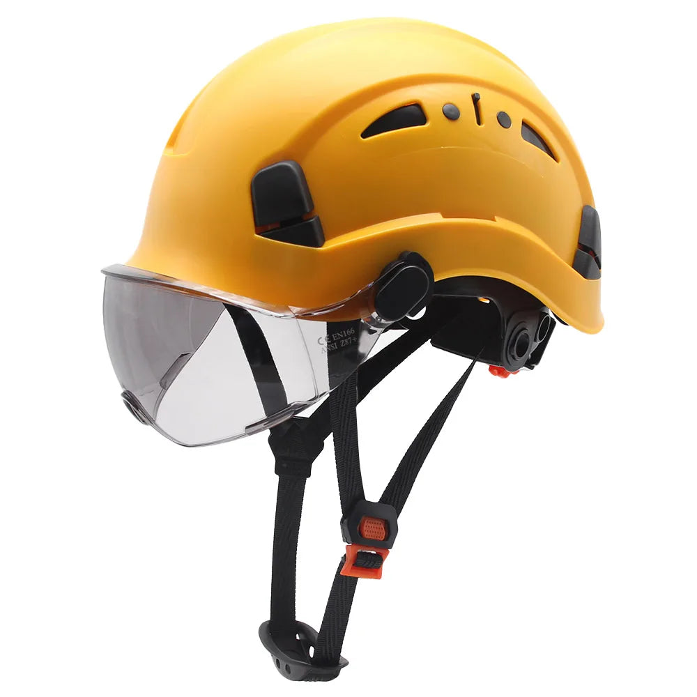 CR08 Safety Helmet With Visor &ndash; Lightweight Head Protection yellow dark lens
