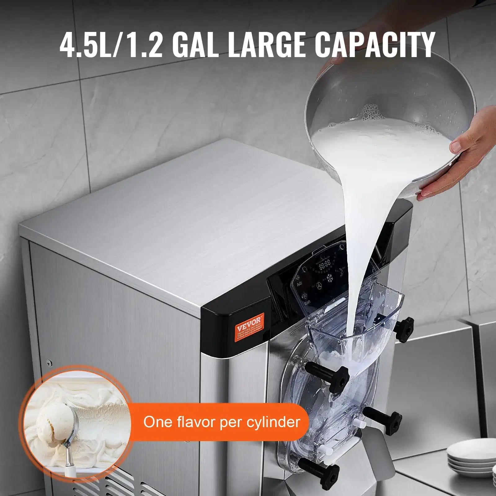 4.5L Ice Cream Maker Single Flavor Countertop