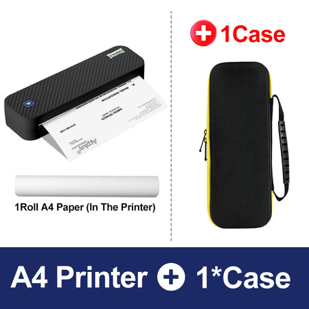 Inkless Portable A4 Thermal Printer &ndash; Bluetooth Printing BK Printer add 1case