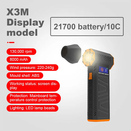 X3-M Air Blower Turbo Jet Fan &ndash; 130000RPM Brushless Motor 8000mAh