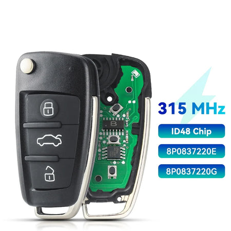 KEYYOU Car Remote Key &ndash; Smart Flip Design for Audi Models 315mhz 8P0837220E