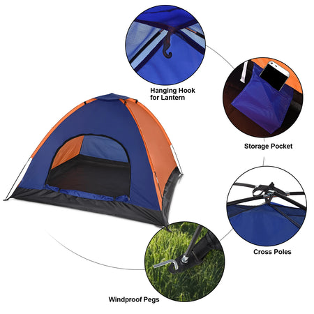 TOMSHOO Lightweight 3-4 Person Camping Tent with Rain Fly for Outdoor Adventures