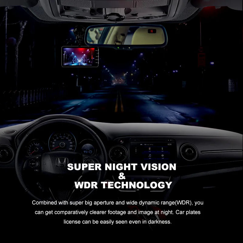 ACCEO 4.0 Inch Dashcam &ndash; Dual Lens 1080P Night Vision