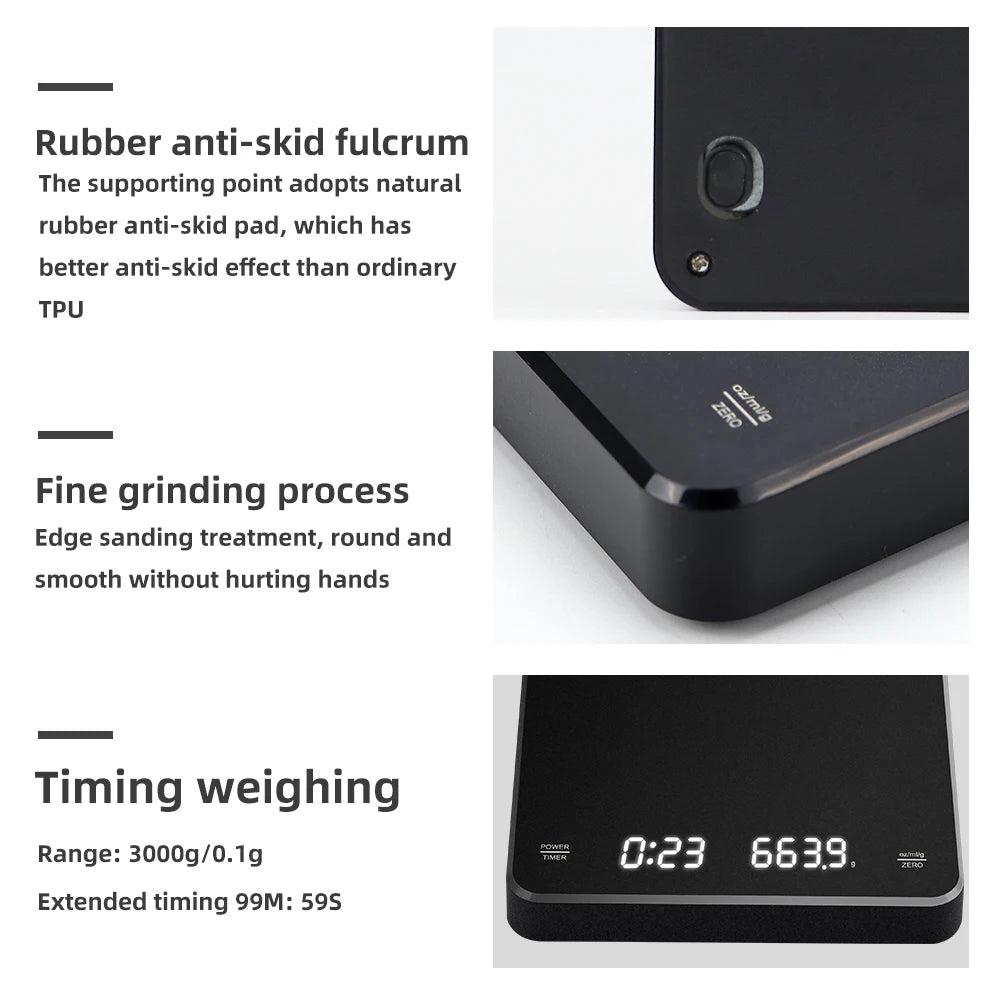 3kg 0.1g LCD Display Coffee Scales &ndash; High Precision